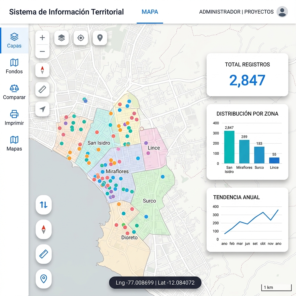 Vista del mapa inteligente SIT Cloud